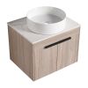 24 " Modern Design Float Bathroom Vanity With Ceramic Basin Set;  Wall Mounted White Oak Vanity With Soft Close Door; KD-Packing;  KD-Packing;  2 Piec