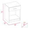 Merimac 1-Drawer 1-Shelf Nightstand Light Grey