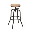 Walker Industrial Counter Bar Stools, SUEDE PU (Set of 2), Height adjustable