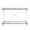 43.31'' Golden Glass Sofa Table, Acrylic Side Table, Console Table for Living Roome& Bedroom