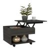 Luanda Lift Top Coffee Table; Casters; One Shelf -Espresso