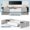 Modern TV Stand for 70" TV with Large Storage Space, Magnetic Cabinet Door, Entertainment Center for Living Room,Bedroom