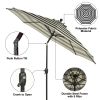 Outdoor 9' Grey Round Crank Premium Patio Umbrella