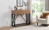 43.31'' Luxury Wood Sofa Table, Industrial Console Table for Entryway, Hallway Tables with Two Drawers for Living Room