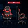 YSSOA Racing Video Backrest and Seat Height Recliner Gaming Office High Back Computer Ergonomic Adjustable Swivel Chair, Without footrest, Black/Red