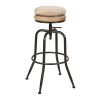 Walker Industrial Counter Bar Stools, SUEDE PU (Set of 2), Height adjustable