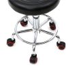 Round Shape Adjustable Salon Stool with Back and Line Black XH