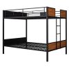 Full-over-full bunk bed modern style steel frame bunk bed with safety rail, built-in ladder for bedroom, dorm, boys, girls, adults(OLD SKU: MF190840AA