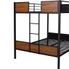 Full-over-full bunk bed modern style steel frame bunk bed with safety rail, built-in ladder for bedroom, dorm, boys, girls, adults(OLD SKU: MF190840AA