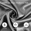 Lacette Silk Pillowcase 2 Pack for Hair and Skin, 100% Mulberry Silk, Double-Sided Silk Pillow Cases with Hidden Zipper (Deep Gray, standard Size: 20"