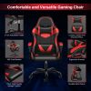 YSSOA Racing Video Backrest and Seat Height Recliner Gaming Office High Back Computer Ergonomic Adjustable Swivel Chair, Without footrest, Black/Red