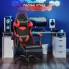 YSSOA Racing Video Backrest and Seat Height Recliner Gaming Office High Back Computer Ergonomic Adjustable Swivel Chair, Without footrest, Black/Red