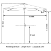 Rectangular Patio Umbrella 6.5 ft. x 10 ft. with Tilt, Crank and 6 Sturdy Ribs for Deck, Lawn, Pool in RED