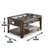 Foosball Cocktail Table - Tempered Glass Insert, Locking Casters, Fully Operational Game - Fun Addition to Game or Living Room