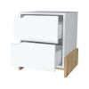 Ralston 2-Drawer Nightstand in White and Macadamia