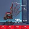 YSSOA Racing Video Backrest and Seat Height Recliner Gaming Office High Back Computer Ergonomic Adjustable Swivel Chair, With footrest, Black/red