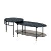 ACME Silas Nesting Coffee Table, Faux Marble Top & Black Finish LV01088