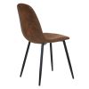 Set of 4 Scandinavian velvet chairs -Suede brown