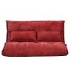 Oris Fur. Sofa Bed Adjustable Folding Futon Sofa Leisure Sofa Bed with Two Pillows RT