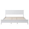 Modern White Solid Wood King Platform Bed