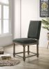 Everton Set of 2 Gray Fabric Dining Chair with Nailhead Trim