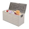 75gal 260L Outdoor Garden Plastic Storage Deck Box Chest Tools Cushions Toys Lockable Seat