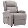 Massage Recliner Light Gray Fabric