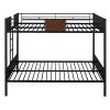 Full-over-full bunk bed modern style steel frame bunk bed with safety rail, built-in ladder for bedroom, dorm, boys, girls, adults(OLD SKU: MF190840AA