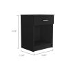 Merimac 1-Drawer 1-Shelf Nightstand Black Wengue