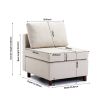 Middle Module Fabric Linen for Modular Sofa Sectional Sofa Couch Accent Armless Chair, Cushion Covers Non-Removable and Non-Washable,Cream