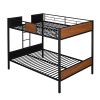 Full-over-full bunk bed modern style steel frame bunk bed with safety rail, built-in ladder for bedroom, dorm, boys, girls, adults(OLD SKU: MF190840AA