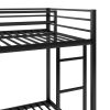 Twin over Twin Metal Bunk Bed, Low Bunk Bed with Ladder, Black(OLD SKU:WF282465AAB)