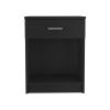 Merimac 1-Drawer 1-Shelf Nightstand Black Wengue