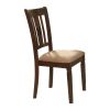 Transitional Style Dining Chair 2pc Set Wooden Frame Espresso Finish Fabric Upholstered Seat Kitchen Dining Furniture