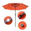 9Ft 3-Tiers 24LEDS Patio Umbrella Fruit Orange