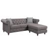 ACME Waldina Reversible Sectional Sofa in Brown Fabric LV00499