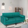 Modern Loveseat Sofa with 2 Bolsters and Side Storage Pocket