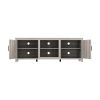 TV Stand Storage Media Console Entertainment Center With Two Doors, Grey Walnut