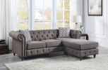 ACME Waldina Reversible Sectional Sofa in Brown Fabric LV00499