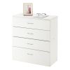 MDF Wood Simple 4-Drawer Dresser White