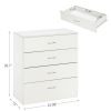 MDF Wood Simple 4-Drawer Dresser White