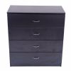 MDF Wood Simple 4-Drawer Dresser Black