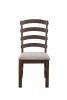 ACME Pascaline Side Chair (Set-2), Gray Fabric, Rustic Brown & Oak Finish DN00703