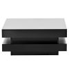 ON-TREND High Gloss Minimalist Design with plug-in 16-color LED Lights, 2-Tier Square Coffee Table, Center Table for Living Room, 31.5''x31.5''x14.2''