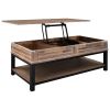 U-style Lift Top Coffee Table with Inner Storage Space and Shelf (As same As WF198291AAN)