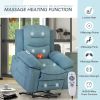 Massage Recliner,Power Lift Chair for Elderly with Adjustable Massage and Heating Function,Recliner Chair with Infinite Position and Side Pocket for L