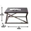 Contemporary Geometric Cocktail Table - Architectural Excellence, Black Nickel Finish - Streamlined Design, Silvershield 3D PVC Laminate, Refined Urba