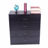 MDF Wood Simple 4-Drawer Dresser Black