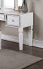 Luxurious Majestic Classic White Color Vanity Set w Stool 3-Storage Drawers 1pc Bedroom Furniture Set Tri-Fold Mirror