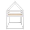 Cozy Twin-Over-Twin Low Bunk House Bed, Includes Ladder, Crisp White Finish